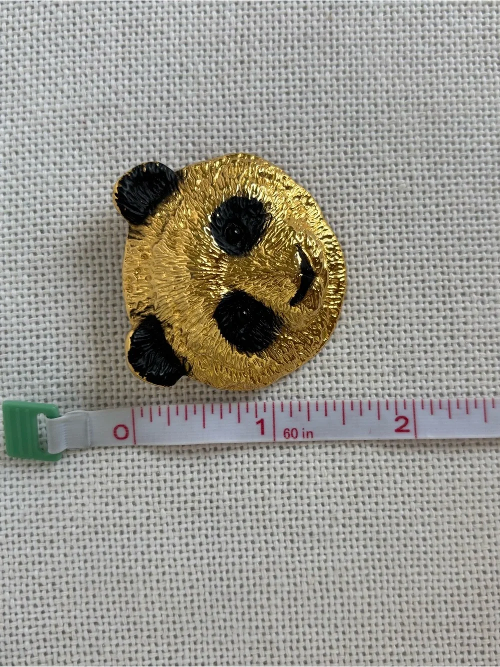 Vintage Ann Klein Gold Tone Panda Brooch Pin Signed